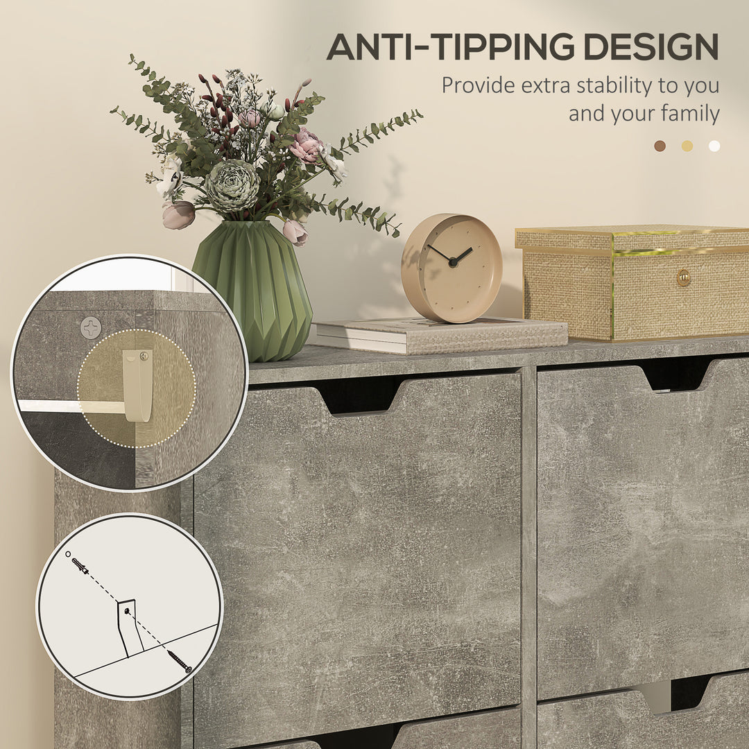 HOMCOM Shoe Storage Cabinet with 4 Flip Drawers and Adjustable Shelf, Shoe Cabinet for 8-16 Pairs of Shoes, Natural