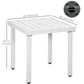 Outsunny Outdoor Side Table, Patio End Table with Umbrella Hole, Small Coffee Table with Steel Frame for Balcony, Black