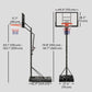Soozier Basketball Hoop Outdoor, 4.4-10ft Portable Basketball Goal with Wheels and 44.5" Backboard, for Teenagers Youth Adults
