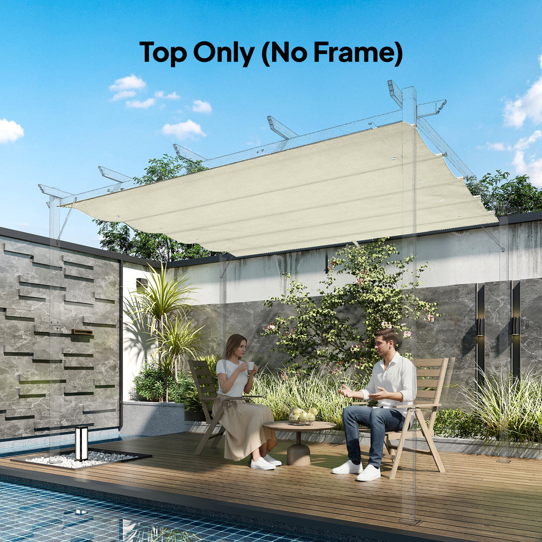 Outsunny 8' x 9.4' Retractable Pergola Canopy Replacement, Fit 7' x 10' Frame, UV30+ Pergola Cover Top Only, Cream
