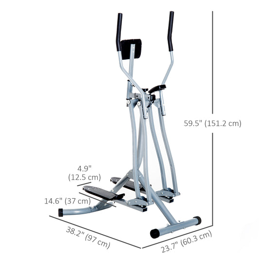 Soozier Upright Elliptical Trainer, Air Walker Exercise Machine with LCD Monitor for Aerobic Exercise, Gazelle Glider for Home, 242lbs Capacity, Grey