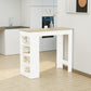 HOMCOM Bar Table, High Top Pub Table with 4 Storage Shelves, Modern Bar Height Table for Home Bar, Kitchen, Grey