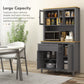 HOMCOM 5-Door Kitchen Pantry Cabinet, Freestanding Storage Cabinet Cupboard with Adjustable Shelves, 71"