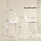 HOMCOM Modern Dining Chairs Set of 4, Plastic Kitchen Chairs with Hollow Backrest and Metal Legs for Living Dining Room, White
