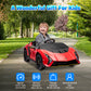 Qaba 12V Lamborghini Autentica Licensed Kids Car with Remote Control, 4 Wheels Spring Suspension, Soft Start, Red
