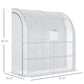 Outsunny 7' x 4' x 7' Outdoor Lean-to Walk-in Garden Greenhouse with Roll-Up Door Hot House for Plants Herbs Vegetables, White