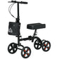 HOMCOM Steerable Knee Walker, Foldable Knee Scooter with Dual Braking System, Adjustable Height, Crutch Alternative, Red