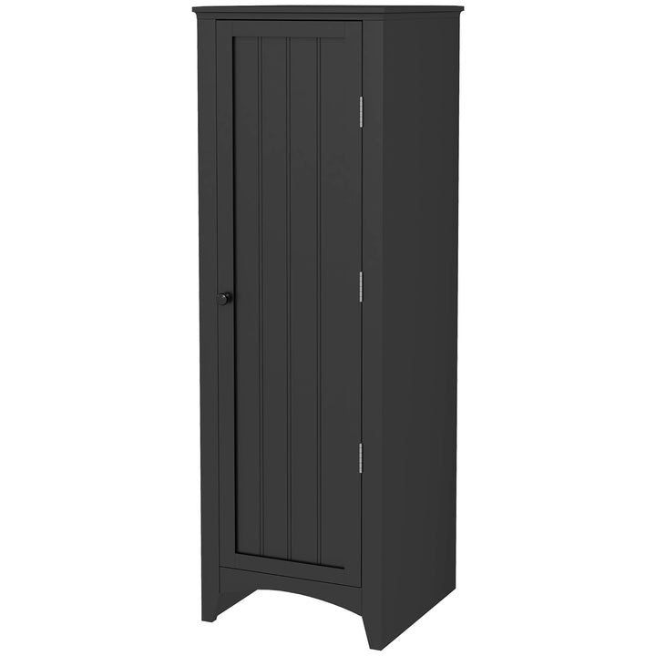 HOMCOM 48" Kitchen Pantry Storage Cabinet, Single Door Kitchen Cabinet with 4 Tier Shelving and Adjustable Shelves, Black