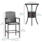 Outsunny 3 Pieces Patio Bar Set, Rattan Bistro Table and Chairs, Outdoor Conversation Furniture Set with Ice Bucket, Dark Brown