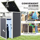 Outsunny Double Garbage Bin Shed, Lockable Outdoor Storage Shed with Openable Lid, Galvanized Frame for Garden Patio, Dark Grey