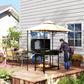 Outsunny 8' x 5' Outdoor Grill Gazebo, Double Tiered Barbecue Grill Gazebo Shelter with 2 Side Shelves, Hooks, Beige