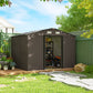 Outsunny 11' x 13'Garden Storage Shed w/ Foundation Kit Metal Tool Storage House w/ Double Doors Yellow