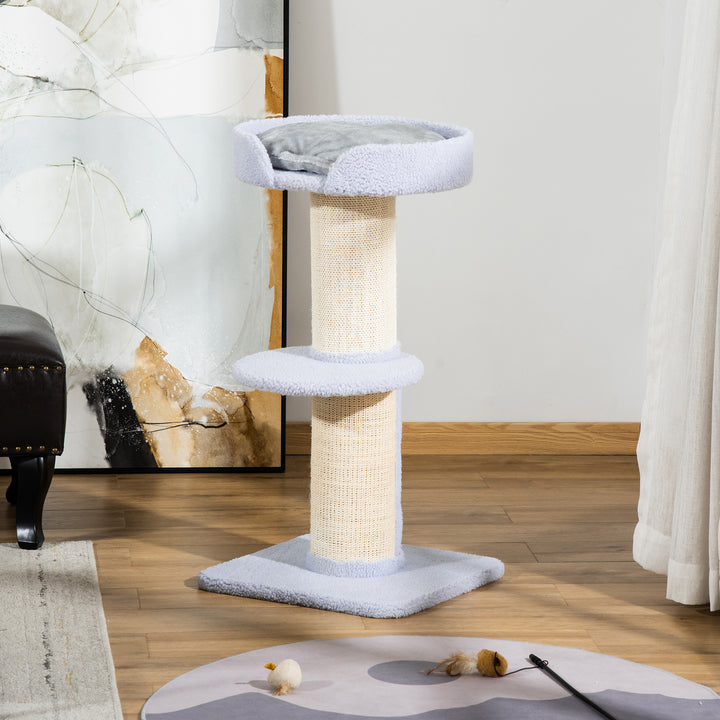 PawHut Cat Tree Kitty Tower with Sisal Mat Scratching Post, Cat Bed, Cushion, Perch, 18" x 18" x 36", Brown