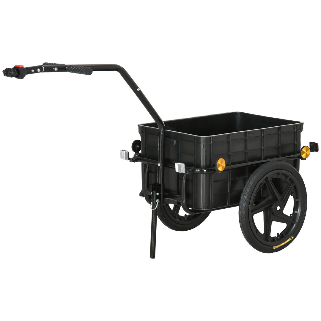 Aosom Multi-Functional Bike Trailer Steel Large Bike Luggage Cart Carrier Black