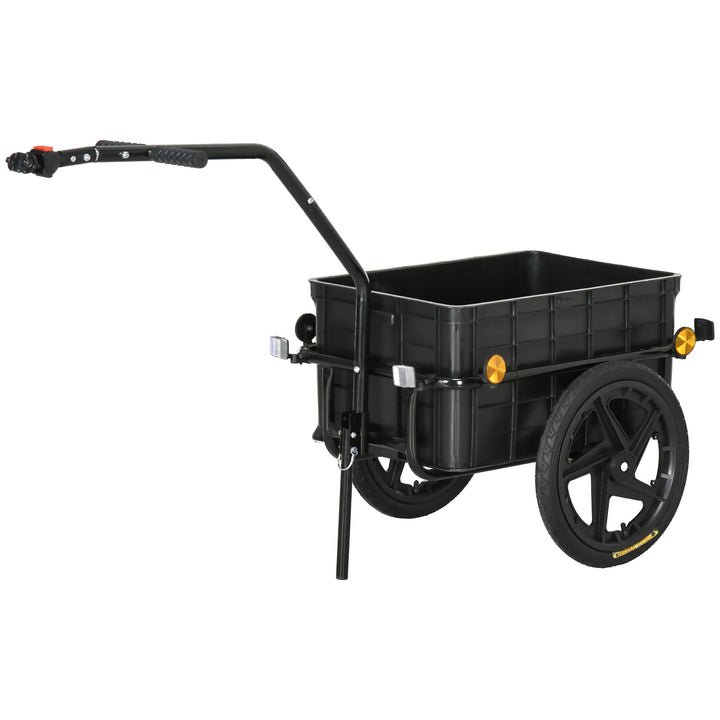 Aosom Multi-Functional Bike Trailer Steel Large Bike Luggage Cart Carrier Black