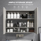 HOMCOM Bathroom Mirror Cabinet, Wall-Mounted Storage Organizer with Double Doors, Adjustable Shelf, Light Lilac
