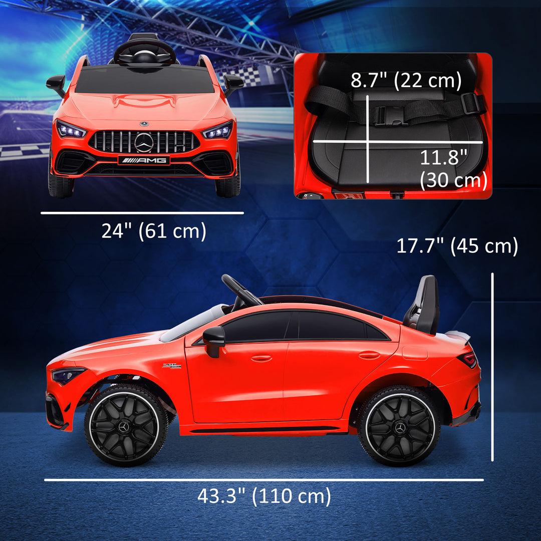 Qaba Mercedes-Benz AMG Licensed 12V Ride on Car, Kids Electric Car with Remote Control, Spring Suspension, LED Lights, Red