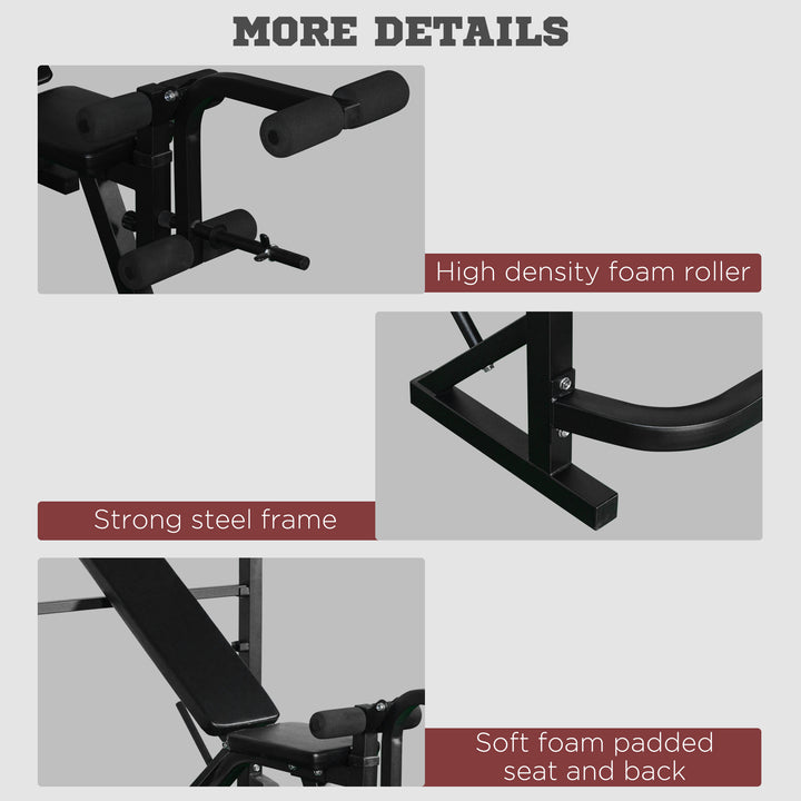 Soozier Weight Bench, Flat Incline Decline Workout Bench Press Set with Squat Racks, Leg Developer, Weight Plate Stand