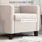 HOMCOM Fabric Accent Chair, Modern Armchair with Seat Cushion and Non-Slip Pads for Living Room, Bedroom, Light Brown