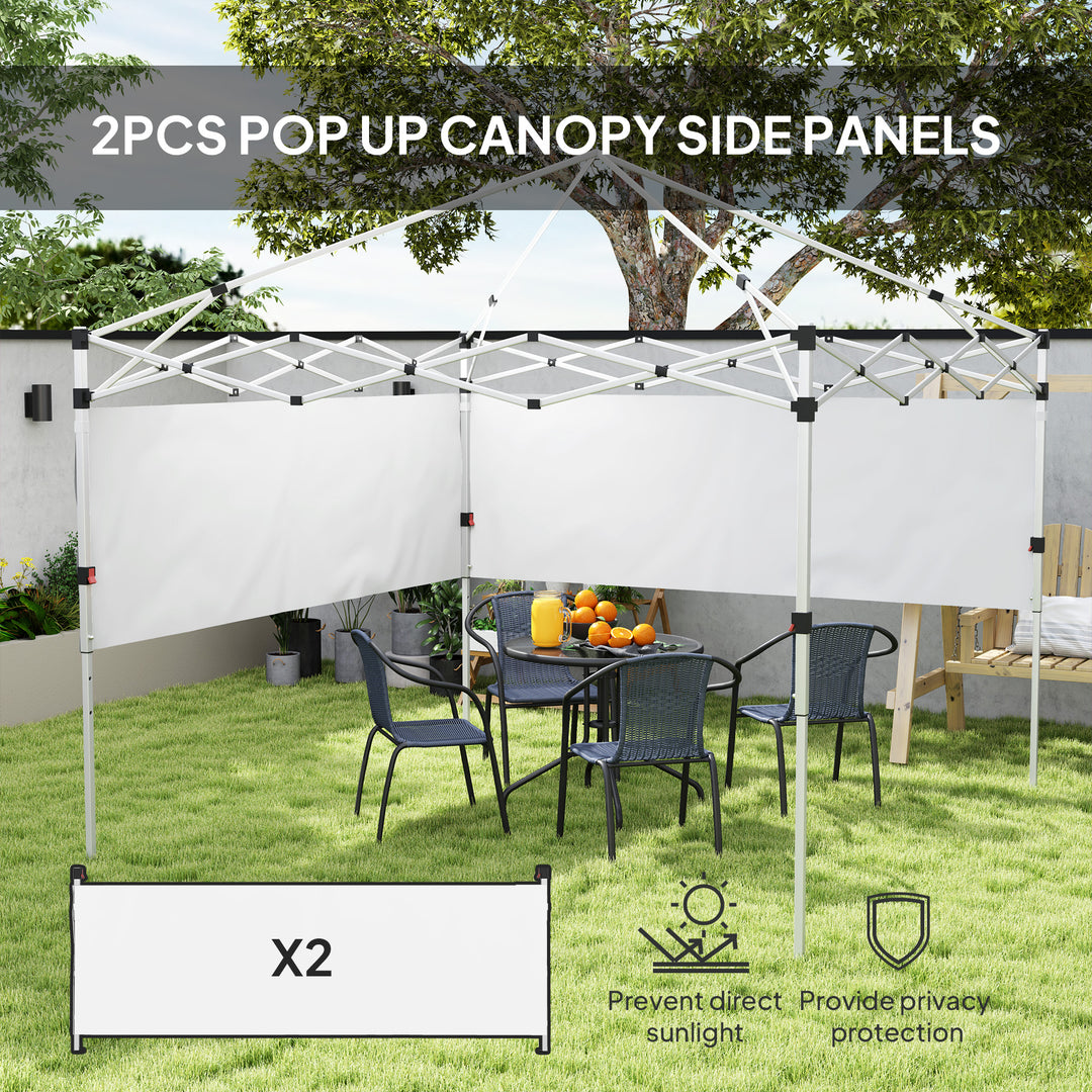 Outsunny Canopy Sidewalls for 10' x 10' or 10' x 20' Pop up Canopy, 2 PCS Canopy Half Walls Only, Grey
