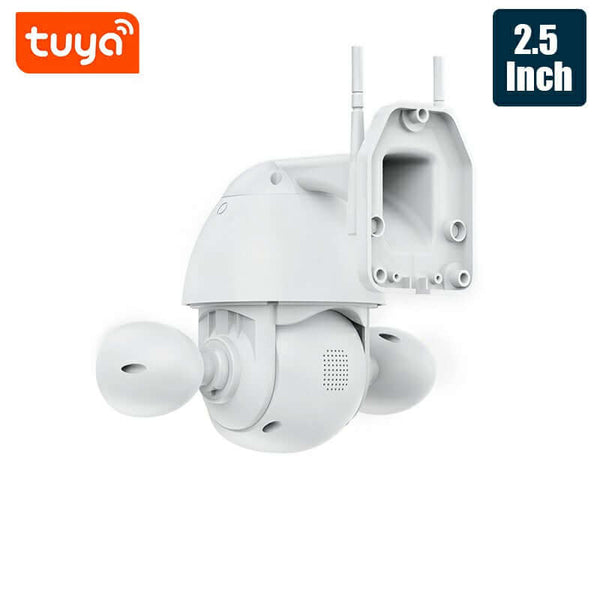 Glomarket Smart Home Security Wifi Camera Color Night Vision Ptz Tuya Floodlight Camera in white with Tuya logo
