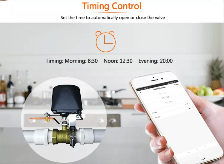 Glomarket Smart Tuya Pull Ring Clutch Manual Control Valve Wifi Controller Water Valve System Work with Alexa Google timing control