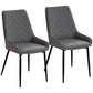 HOMCOM Upholstered Kitchen Chairs, Modern Dining Chairs Set of 2 with Diamond Tufting and Steel Legs for Dining Room, Black