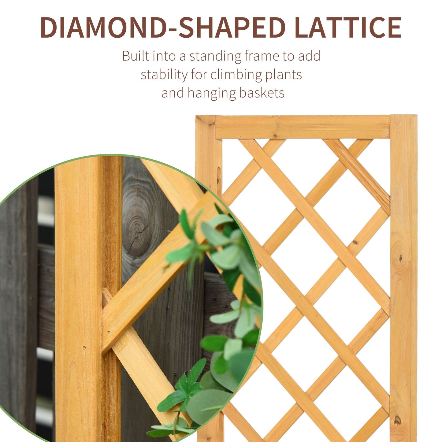 Outsunny Set of 2 Raised Garden Bed with Trellis Board Flower Stand Lattice Panels for Plants, Flowers or Vine Outdoor Indoor, Orange