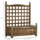 Outsunny Raised Garden Bed with Trellis, Wood Planter Box for Garden, Free Standing Flower Bed, 25.2" x 11" x 47.2" Brown