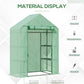Outsunny 55" x 28" x 75" Walk-in Greenhouse Portable Garden Plant Flower Seed Warm House with 4 Shelves Outdoor Plant Growth Hot House PE Cover Green