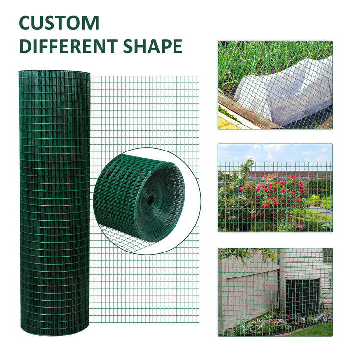 PawHut Chicken Wire Fencing 98' x 3', 1" x 0.5" Rectangle Chicken Wire for Crafts Garden Poultry, Metal Hardware Cloth Netting for Chicken Coops, Rabbit Cage, Dark Green