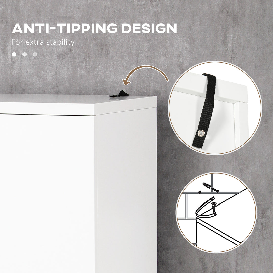 kleankin Bathroom Cabinet, Freestanding Linen Cabinet with Open Shelves and Cupboards, 23.6"x13.2"x72", White