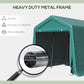 Outsunny 7.9' x 6.6' Garden Storage Tent, Patio Storage Shelter w/ Metal Frame and Double Zipper Doors, Dark Grey