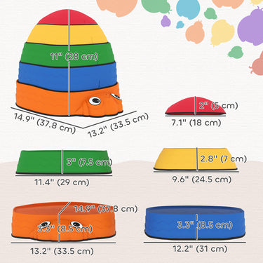 Qaba Ladybug Balance Stepping Stones for Promoting Balance Coordination and Strength, Outdoor & Indoor Obstacle Course