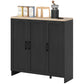 HOMCOM Modern Sideboard Buffet Cabinet, Modern Kitchen Storage Cabinet with 3 Doors Adjustable Shelves, for Dining Room, White
