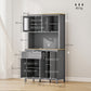HOMCOM 5-Door Kitchen Pantry Cabinet, Freestanding Storage Cabinet Cupboard with Adjustable Shelves, 71"