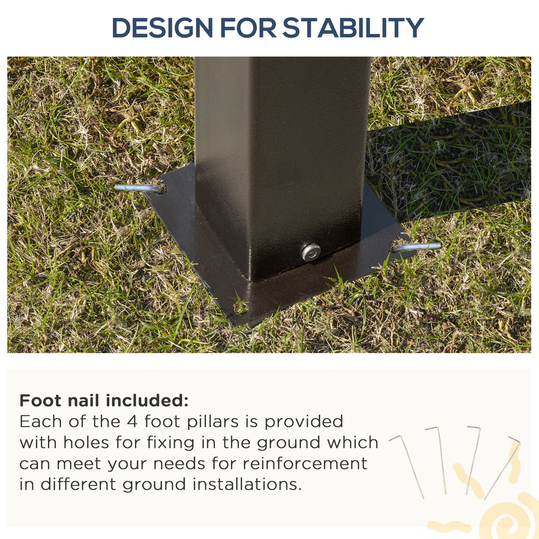 Outsunny 10' x 12' Outdoor Hardtop Gazebo with Polycarbonate Panel Roof, Garden Deluxe Pavilion Canopy BBQ Sunshade Shelter with Removable Curtains