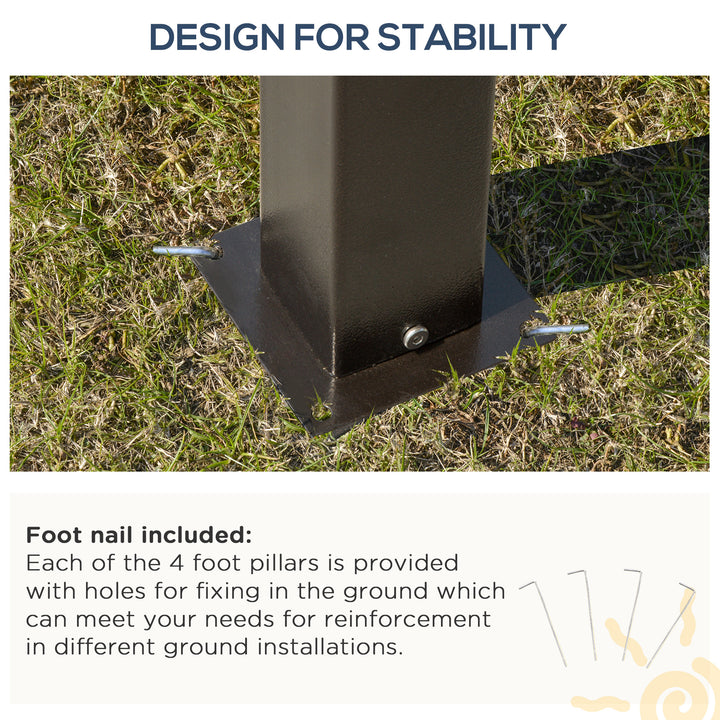 Outsunny 10' x 12' Outdoor Hardtop Gazebo with Polycarbonate Panel Roof, Garden Deluxe Pavilion Canopy BBQ Sunshade Shelter with Removable Curtains