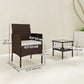 Outsunny Wicker Bistro Set, 3 Piece Patio Furniture Set with 2-Tier Glass Top Table, Cushions for Balcony, Porch, Beige