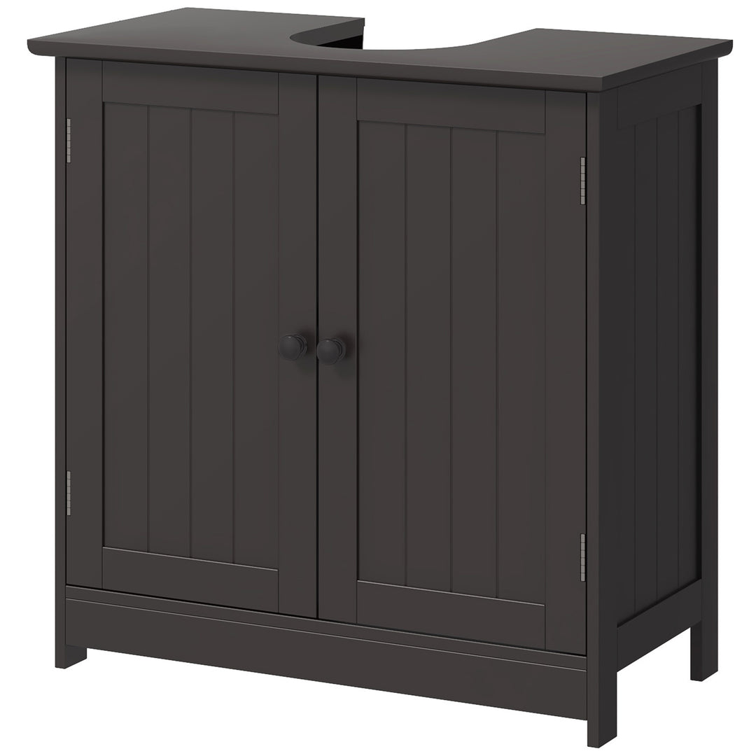 HOMCOM Under Sink Bathroom Cabinet with 2 Doors and Shelf, Pedestal Sink Bathroom Vanity Furniture, Coffee