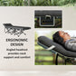 Outsunny 25.6" Wide Folding Bed, Camping Cot for Adults with Mattress, Carry Bag, Storage Pocket, Max Load 330 LBS, Light Grey