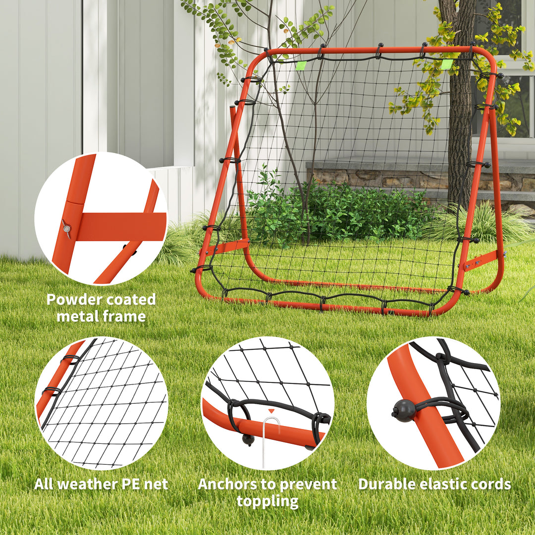 Soozier Volleyball Rebounder Net, Adjustable Soccer Rebounder, Baseball Volleyball Training Equipment Aid, Red