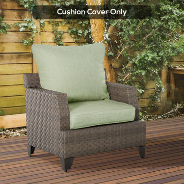 Outsunny Patio Chair Cushions, Thick Deep Seat Outdoor Seat Cushion with Back Cushion, Light Green
