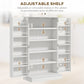 HOMCOM 41" Storage Cabinet, 2-Door Kitchen Pantry Cabinet with 5-tier Shelving, 12 Spice Racks and Adjustable Shelves, Grey