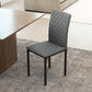 HOMCOM Modern Dining Chairs Set of 4, Upholstered Faux Leather Kitchen Chairs with Rhombic Tufting and Metal Legs for Living Room, White