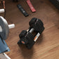 Soozier 4-Level Adjustable Dumbbells, 2 x 22lbs Rubber Weights Exercise Fitness Dumbbell Set with Non-Slip Handles and Tray for Men Women Home Gym Workout