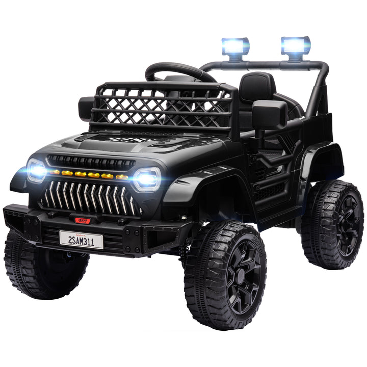 Qaba 12V Ride on Truck, Electric Car for Kids with Remote Control, Suspension, 3 Speeds, USB Music Headlights, Dark Blue