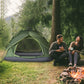 Outsunny Camping Tent, 3 Person Family Tent, 1000mm Waterproof, with Sewn-in Groundsheet and Carry Bag,  for Fishing, Dark Green