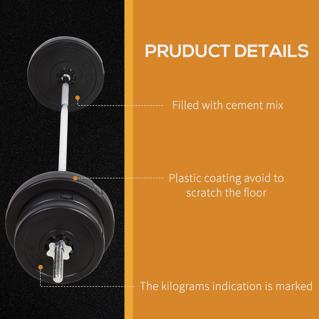 Soozier 145lbs Dumbbell & Barbell Adjustable Set Plate Bar Clamp Rod Home Gym Sports Area Exercise