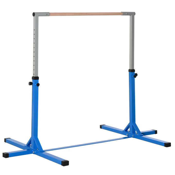 Soozier Professional Gymnastics Bar for Kids, Toddler Home Gymnastics Equipment with 13-level Adjustable Height, Blue